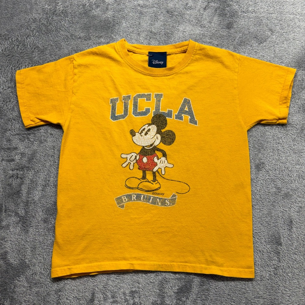 Disney UCLA T-Shirt Kids S Yellow Good Mickey Mouse Bruins Blue 84 Graphic Tee
